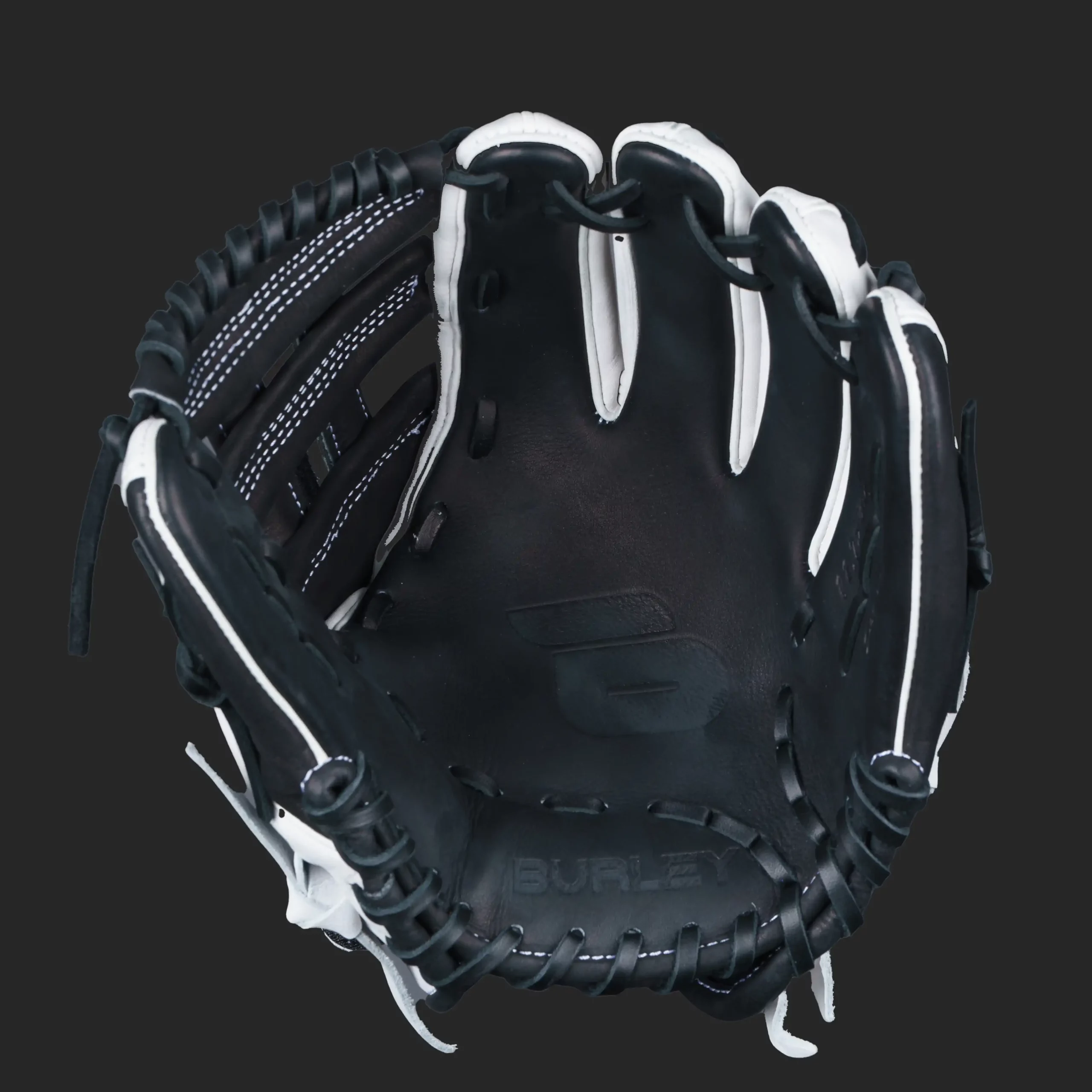 pro series fastpitch softball infield glove white black h web right 1