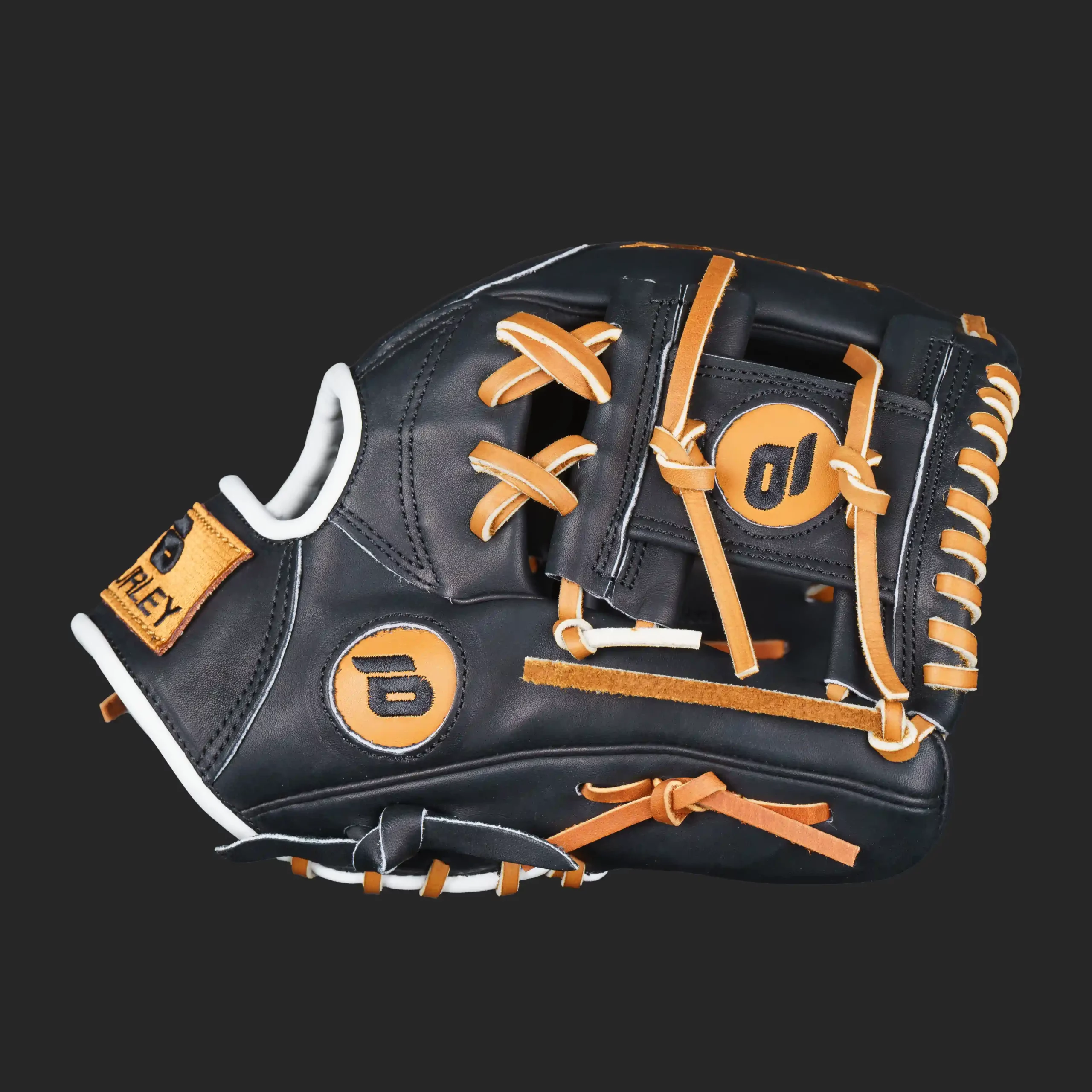 silver series infield glove black brown laces i web right 3