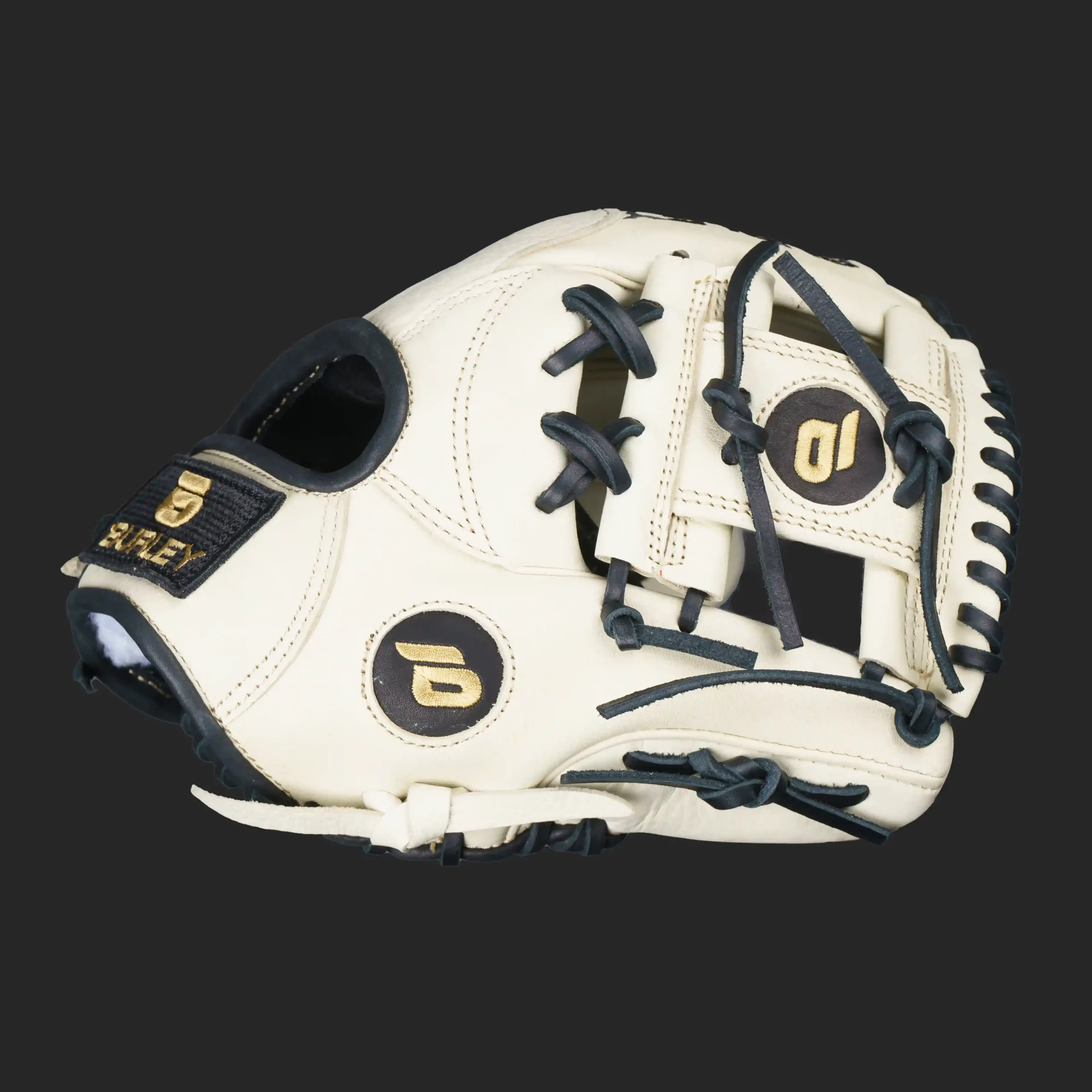 silver series infield glove blonde black laces i web right 3