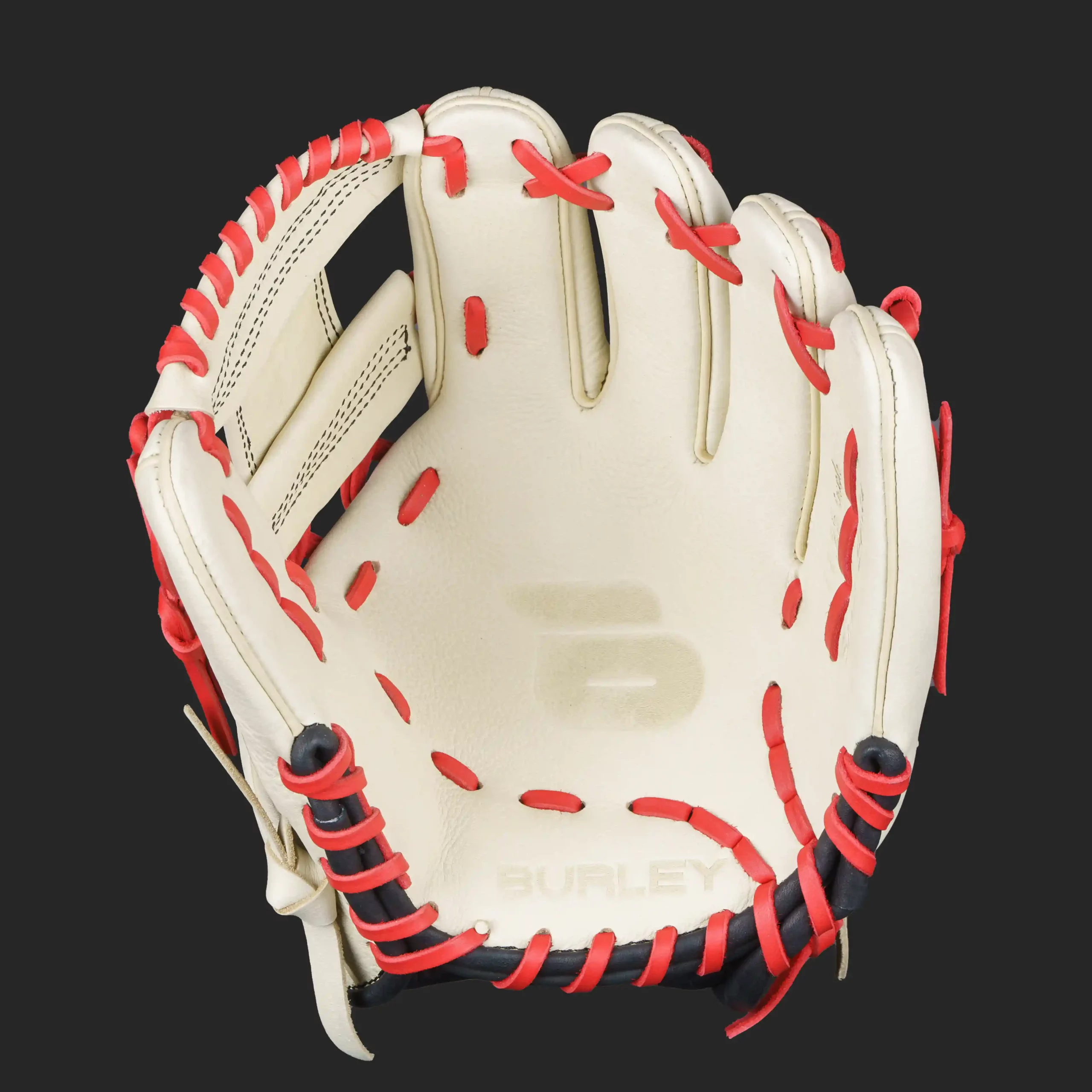 silver series infield glove blonde black red laces i web right 1
